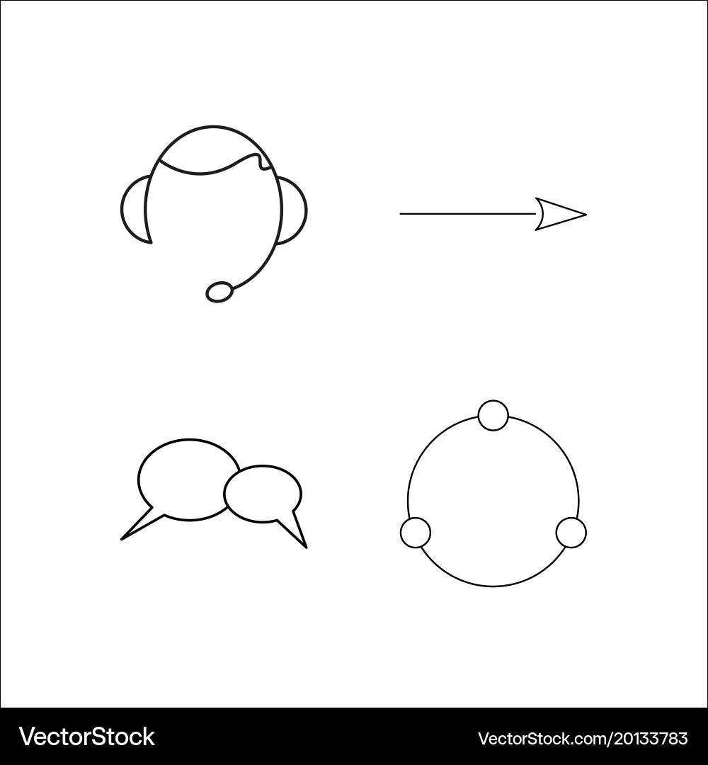 Web simple linear icon setsimple outline icons Vector Image