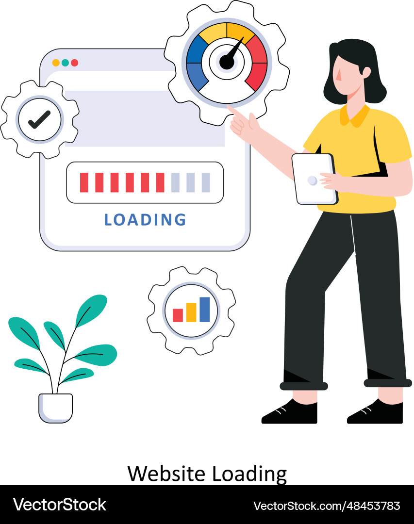 Website loading flat style design vector image