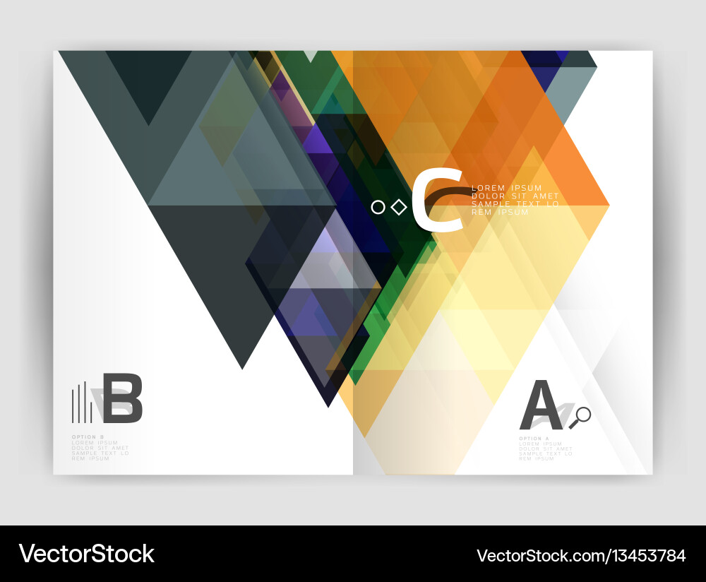 Abstract background with color triangles annual Vector Image