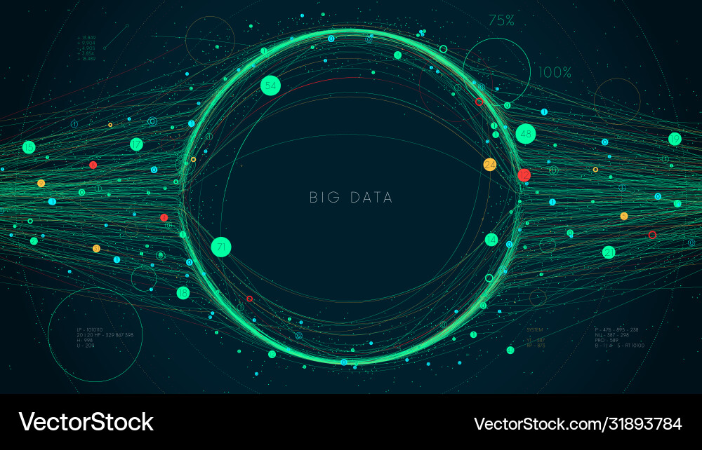 Big Data Network Visualization vector image