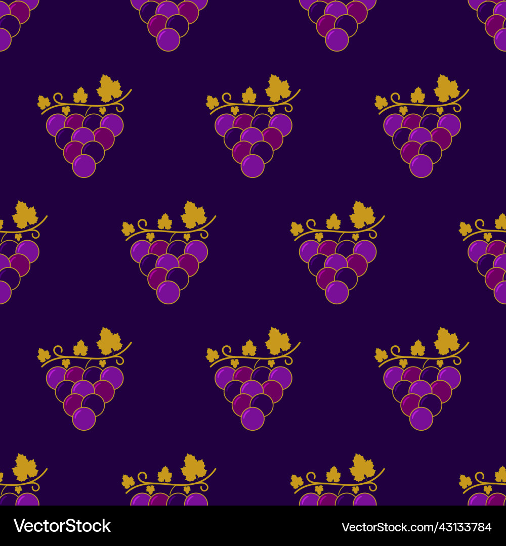 Grape seamless pattern in vintage style Grape seamless pattern in vintage style vector image