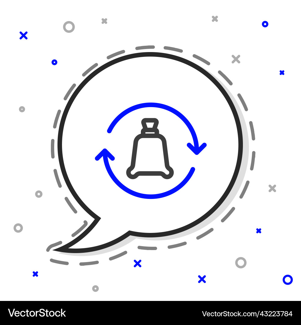 Line garbage bag with recycle symbol icon isolated Vector Image
