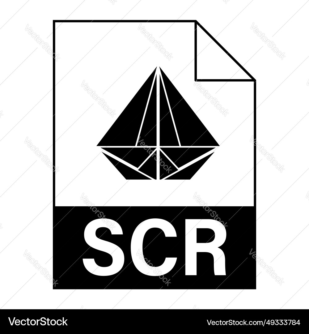 Modern flat design of scr file icon for web Modern flat design of scr file icon for web vector image