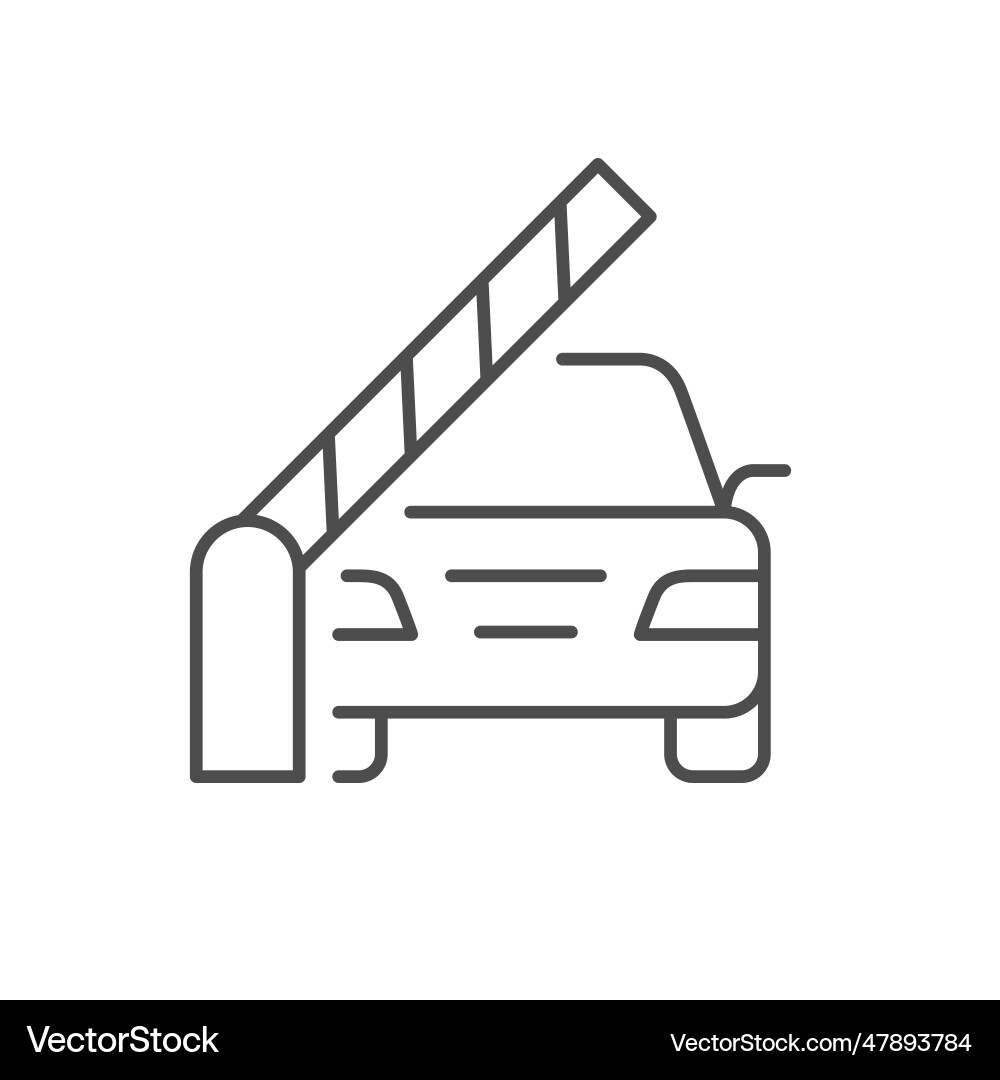 Road barrier line outline icon vector image