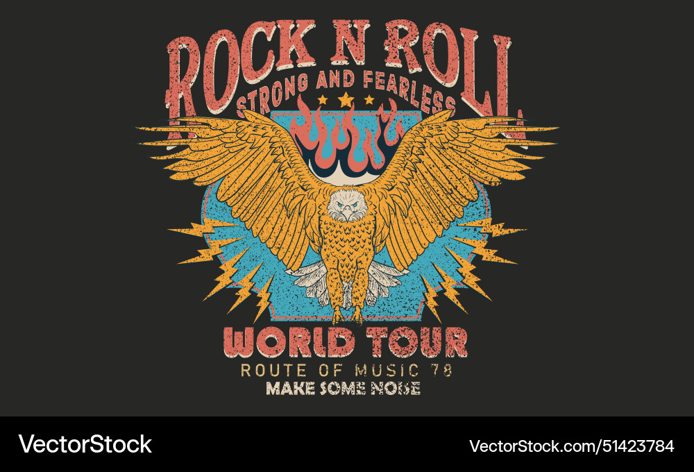 Rock Eagle World Tour Artwork Vector Image