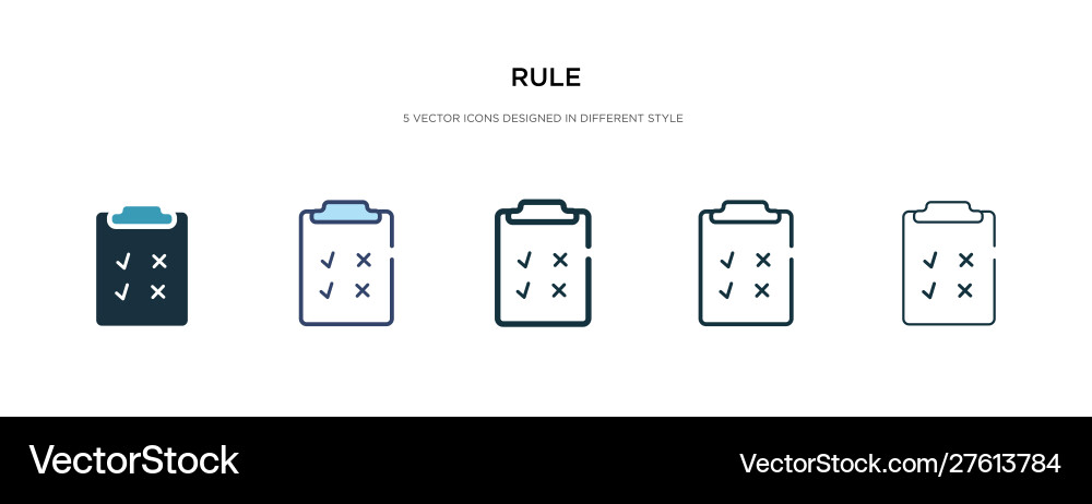 Rule icon in different style two colored Rule icon in different style two colored vector image