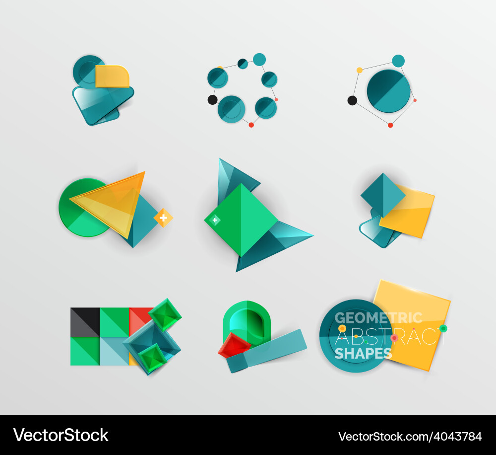 Set of abstract geometric shape icons Vector Image