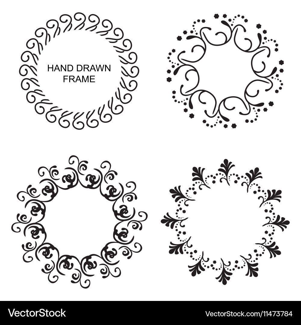Set of round frames vector image