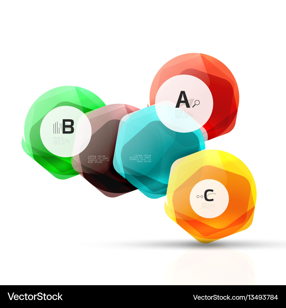 Shiny style modern geometrical hexagons web boxes Shiny style modern geometrical hexagons web boxes vector image
