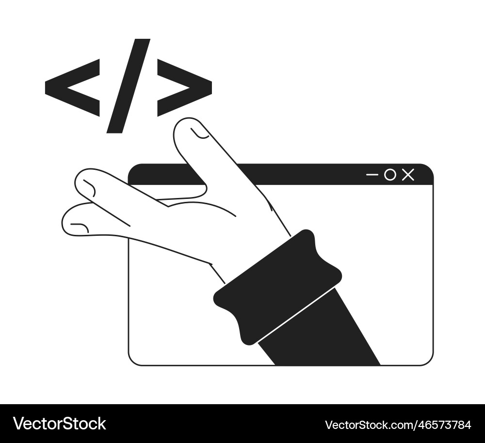 Source code of website black and white concept Source code of website black and white concept vector image
