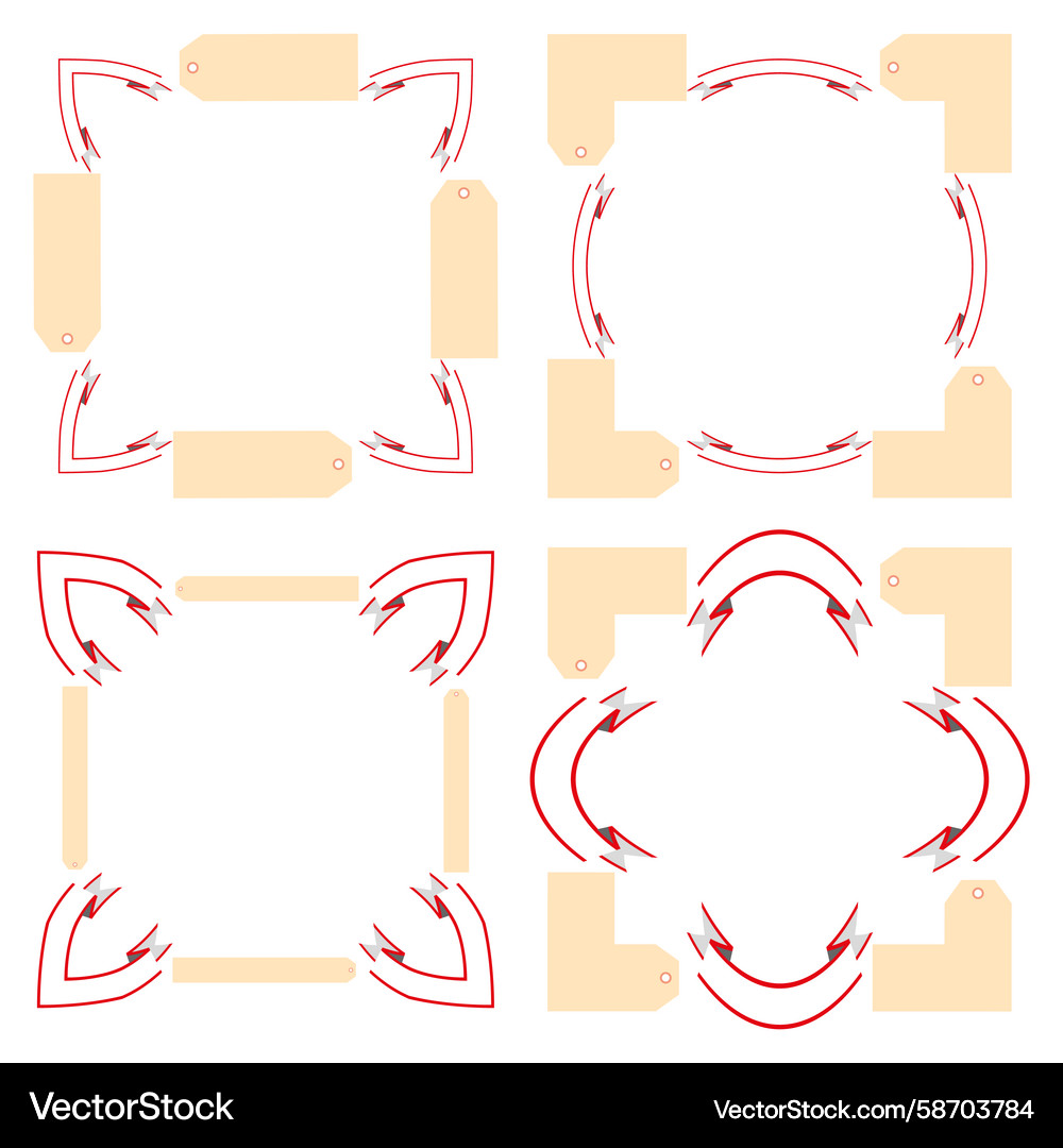 Spiky Red Frame Icon - Pointed Border Vector Image