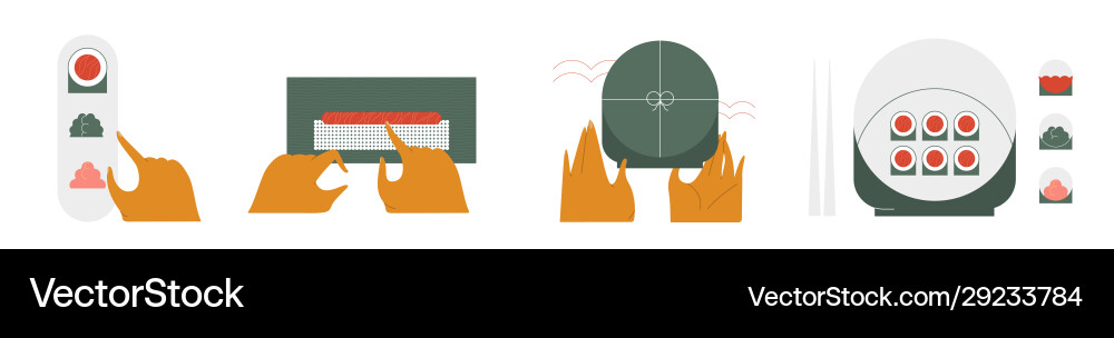 Sushi and rolls a set creative Sushi and rolls a set creative vector image