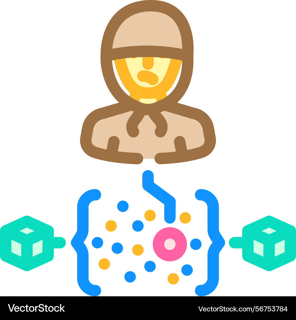 Synthetic data fraud detection fintech color icon Synthetic data fraud detection fintech color icon vector image