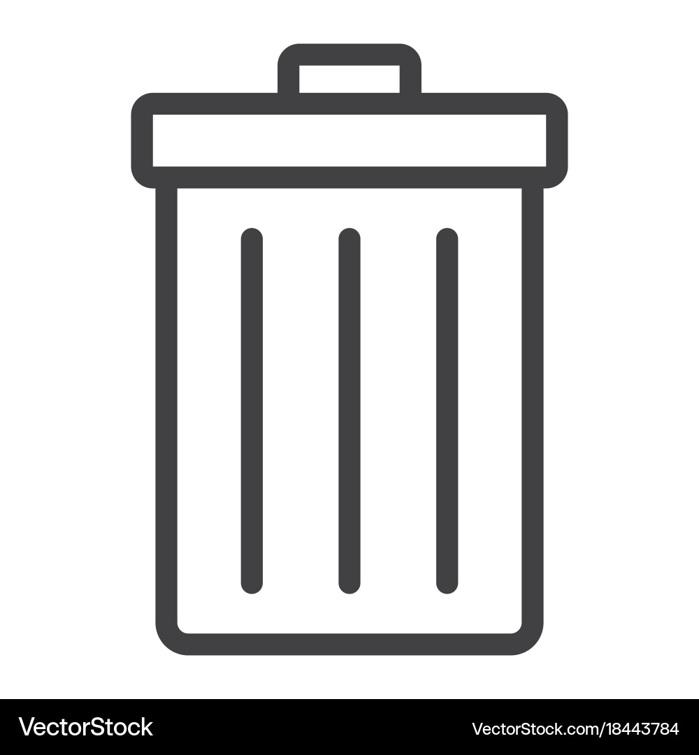Trash bin line icon web and mobile delete sign vector image