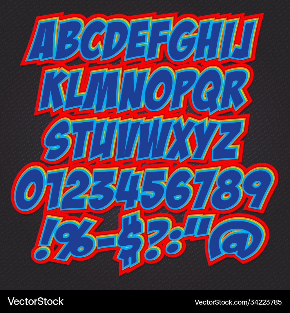 3d text effect style alphabet collection set Vector Image