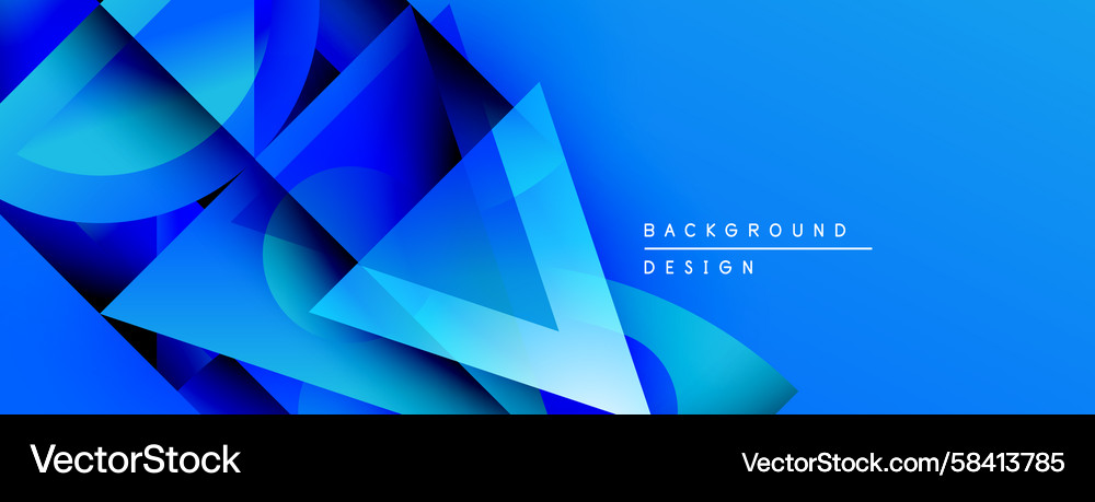 Abstract blue design features overlapping Vector Image