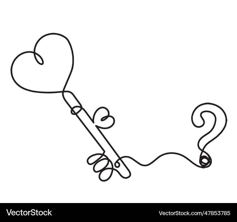 Abstract heart-key with question mark Abstract heart-key with question mark vector image