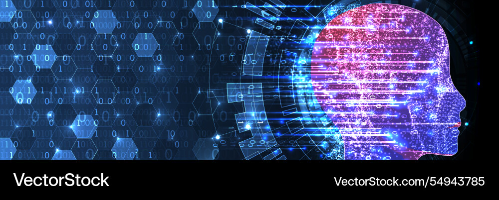 Artificial intelligence technical background Artificial intelligence technical background vector image