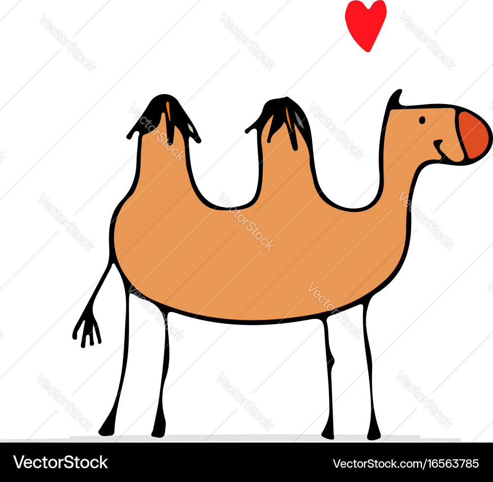 Camel sketch for your design Vector Image