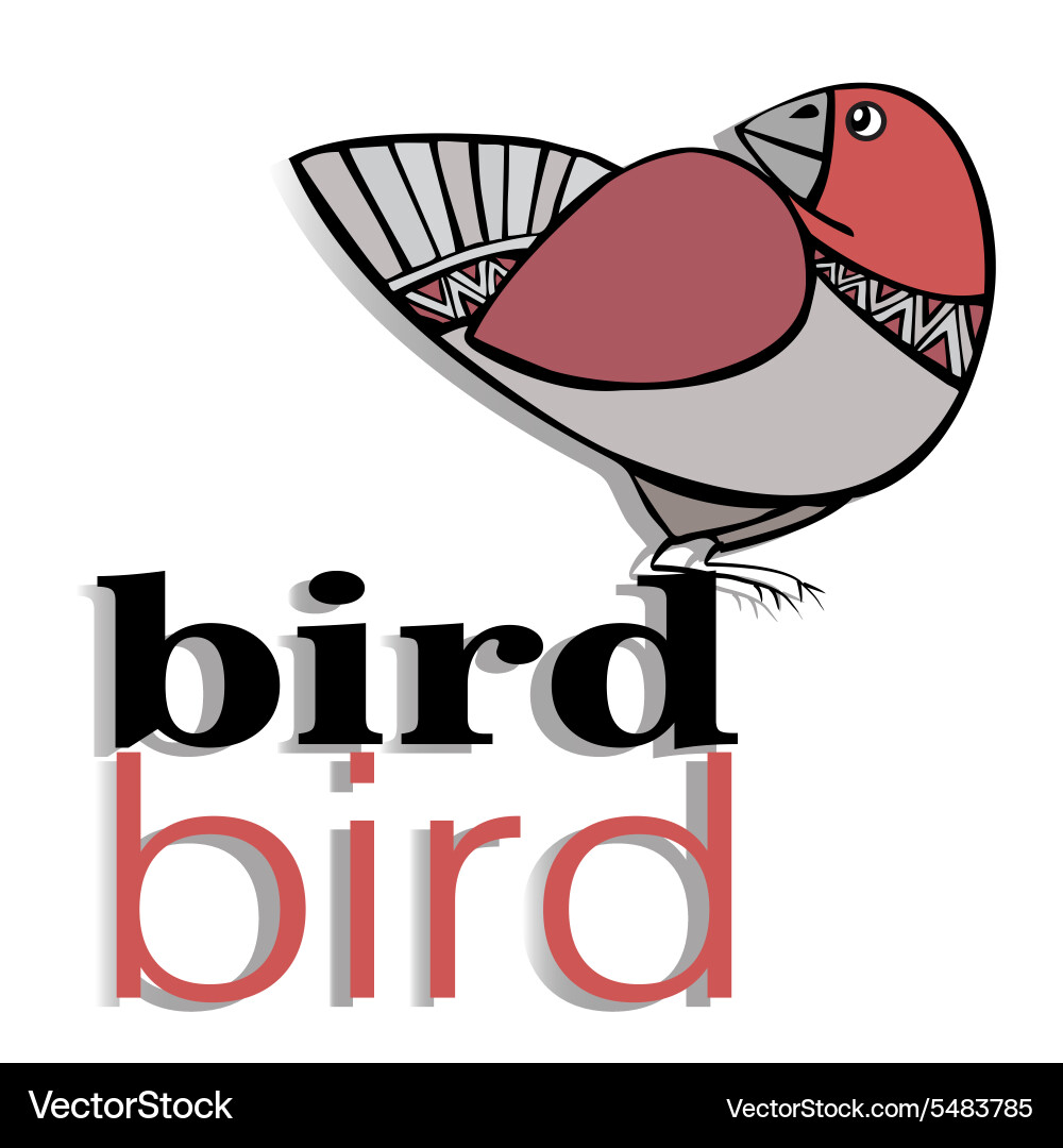 Card with bird and text vector image