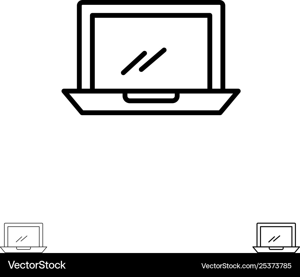 Computer desktop device hardware pc bold and thin Computer desktop device hardware pc bold and thin vector image