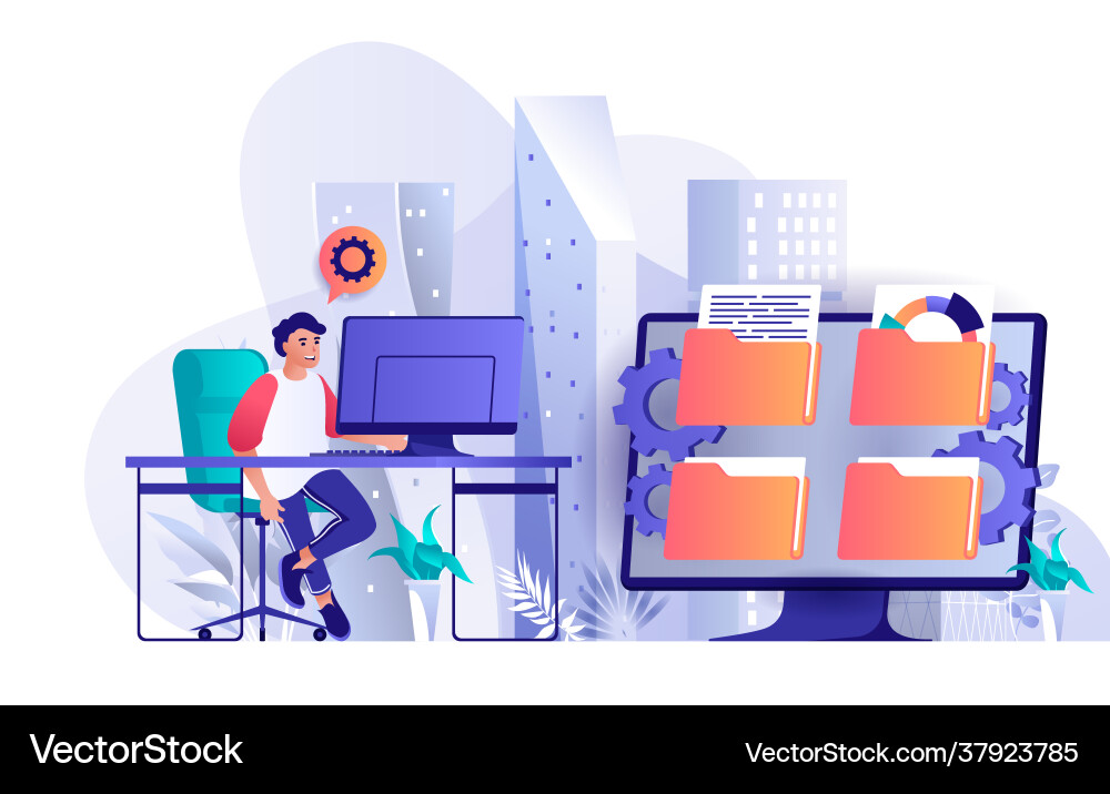 Cyberspace Management System Vector Image