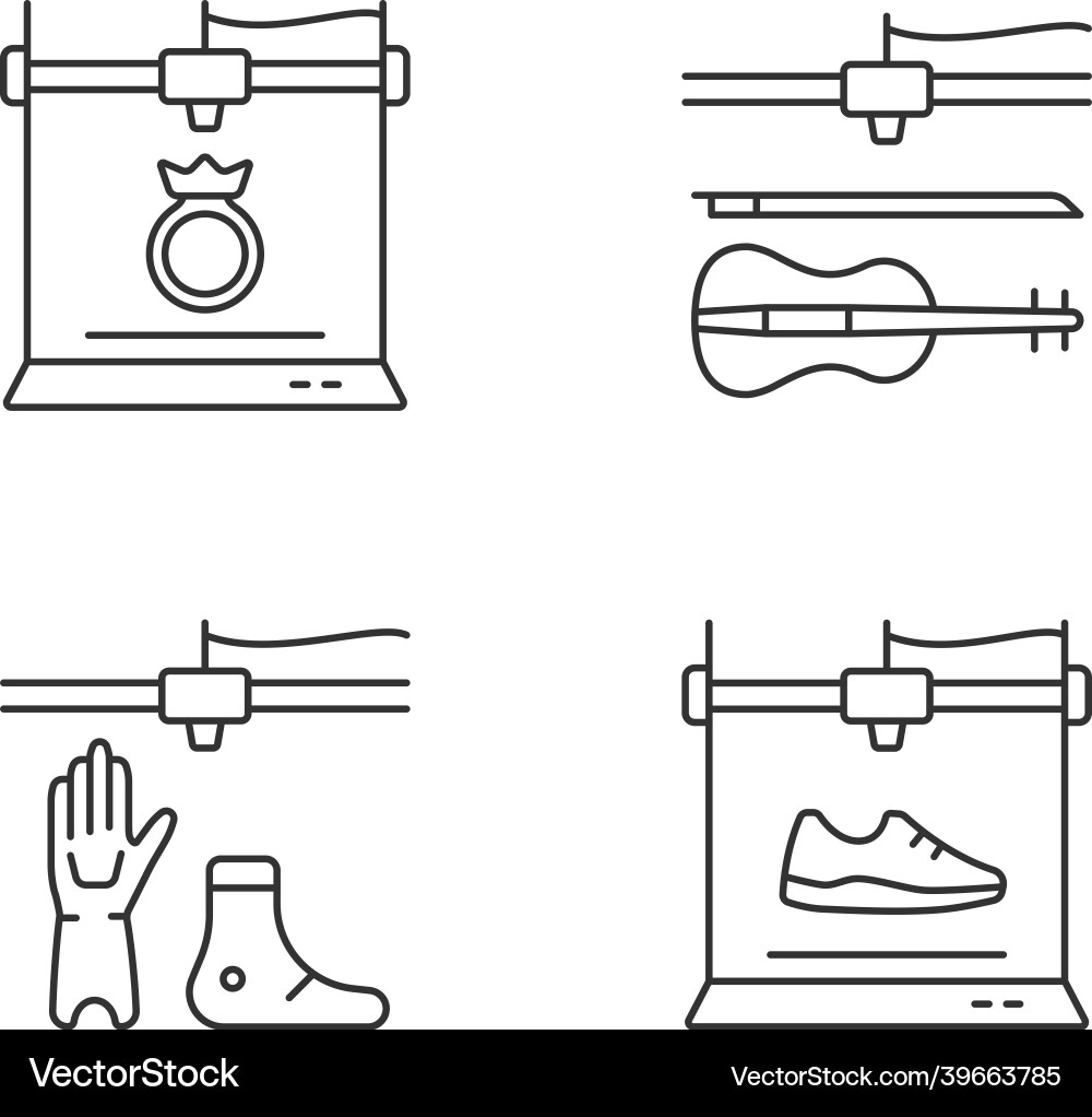 Gebäude 3d Objekte Prozess lineare Icons Set Gebäude 3d Objekte Prozess lineare Icons Set vektorbild