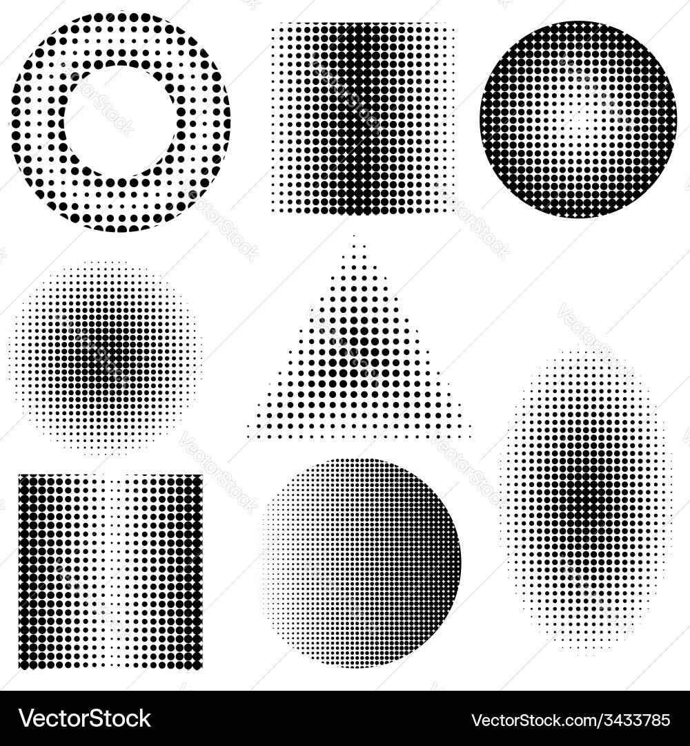 Halftone Pattern Set vector image