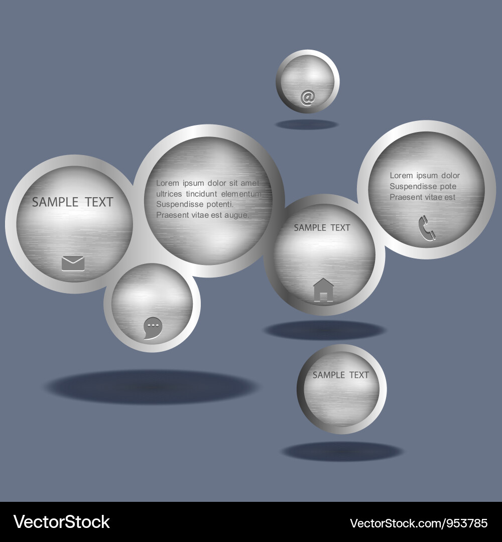 Metallic Bubble Web Elements vector image