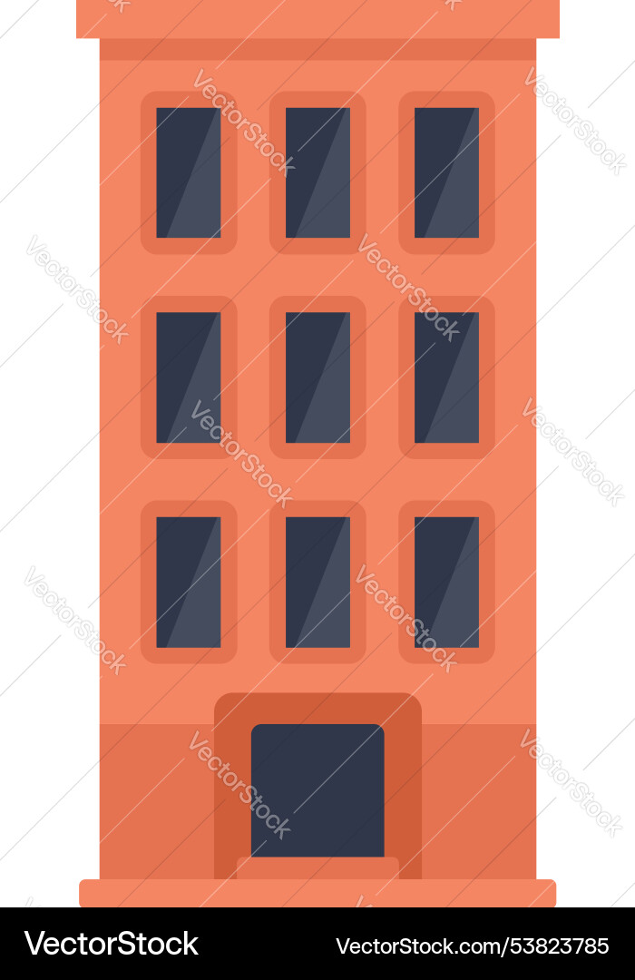 Modern building with large windows standing tall Modern building with large windows standing tall vector image
