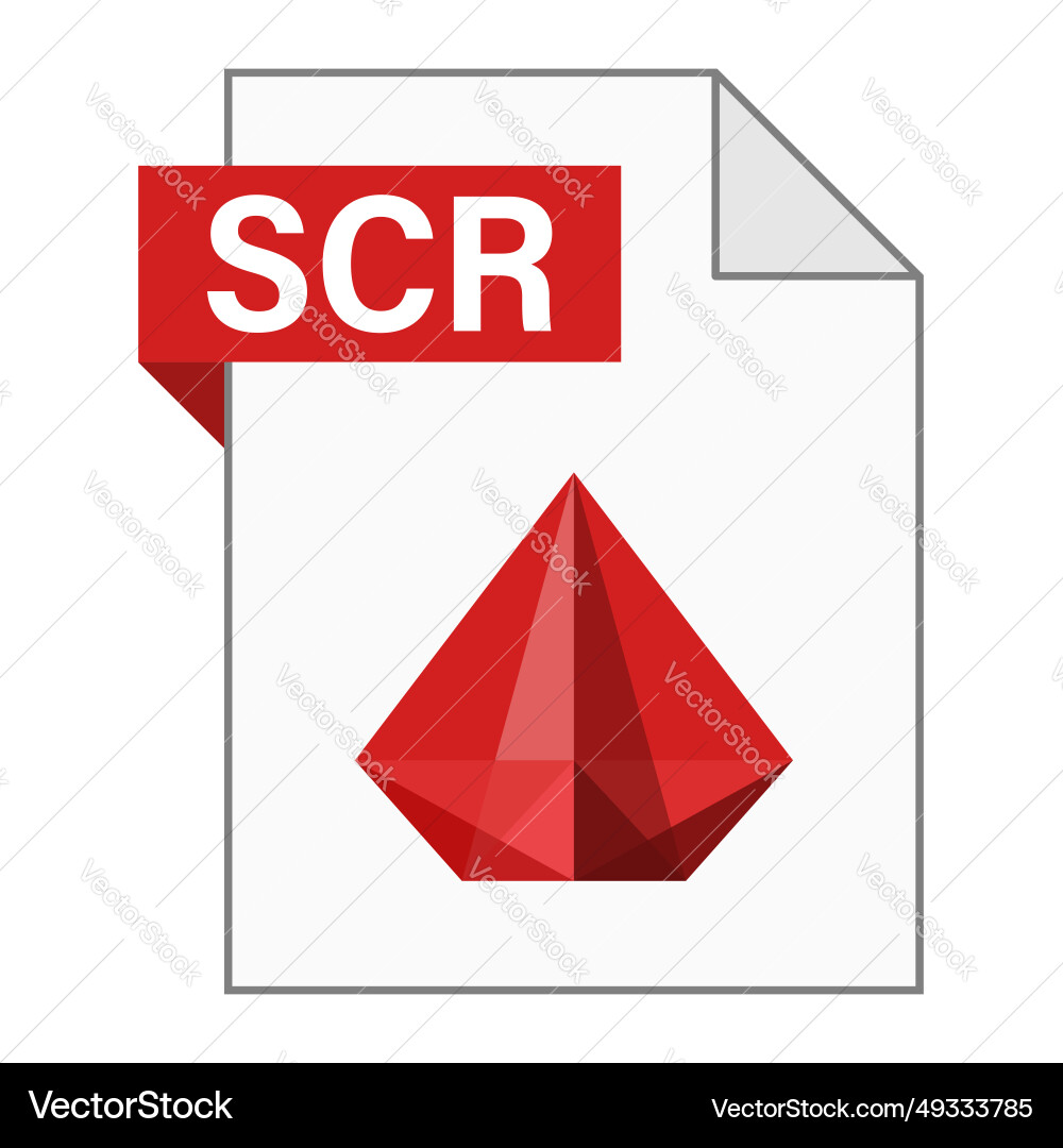 Modern flat design of scr file icon for web Modern flat design of scr file icon for web Vector Image