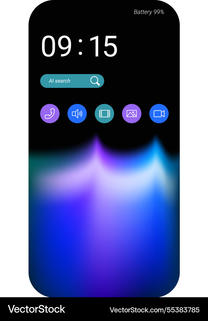 Modern smartphone home screen ui design with ai Vector Image