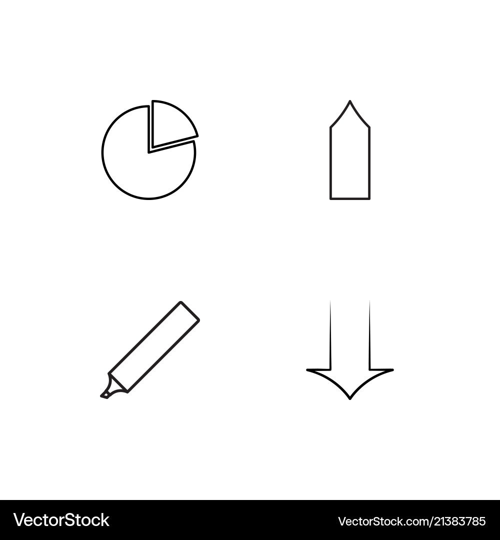 Office linear icons set simple outline Vector Image