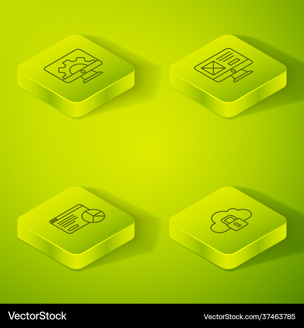 Set isometric line ui or ux design website Set isometric line ui or ux design website vector image