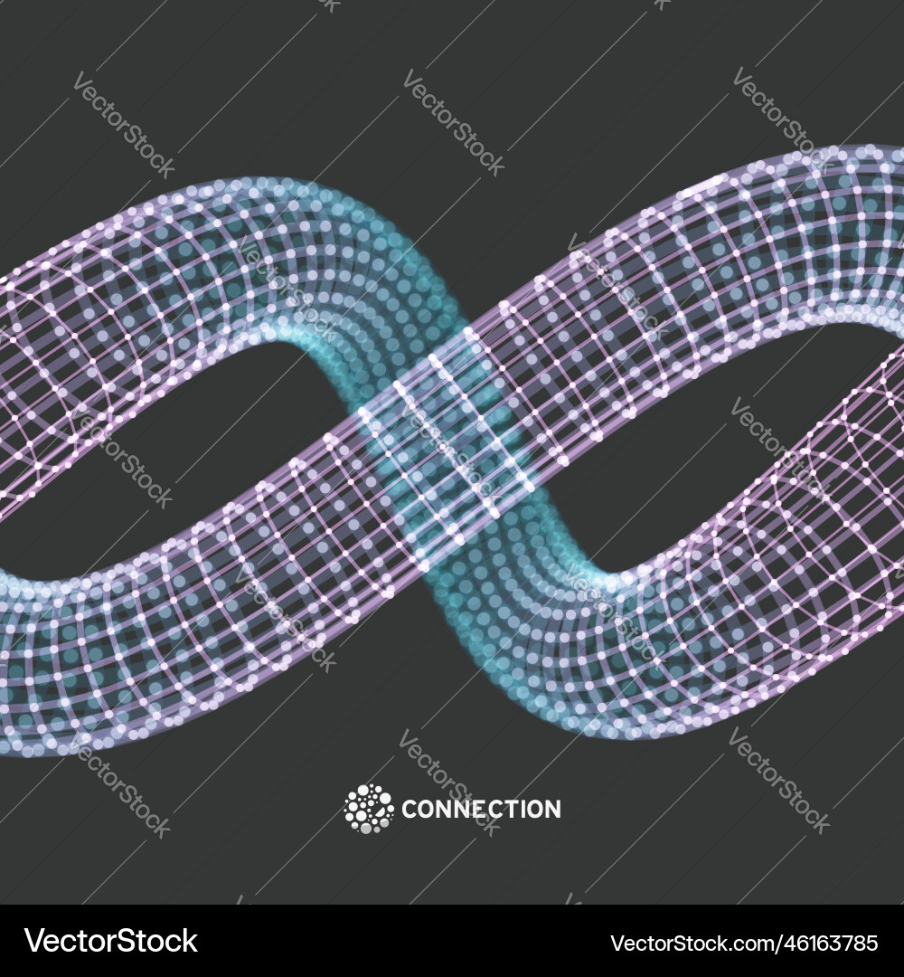 Spiral wireframe connection structure dynamic Spiral wireframe connection structure dynamic vector image