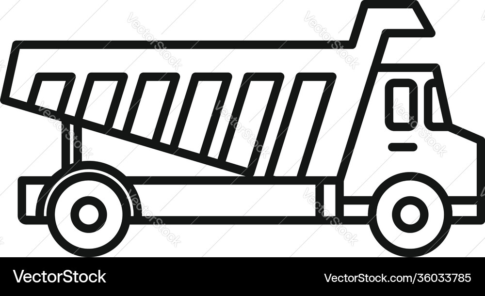Tipper unloading icon outline style Tipper unloading icon outline style vector image
