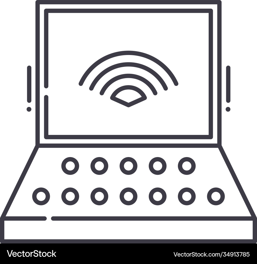 Wlan icon linear isolated thin line Wlan icon linear isolated thin line vector image