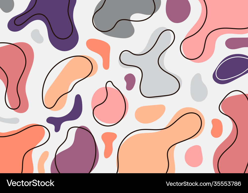 Abstract minimal organic shapes pattern vector image