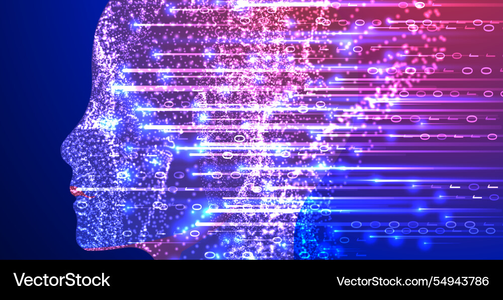 Artificial intelligence technical background Artificial intelligence technical background Vector Image