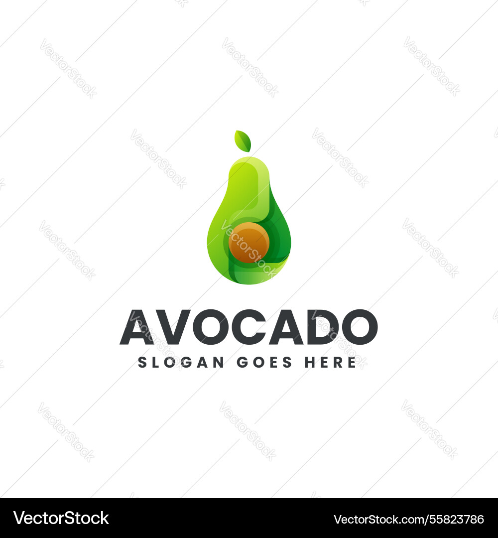 Avocado gradient colorful logo Avocado gradient colorful logo vector image