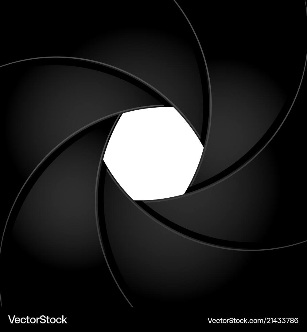 Camera shutter aperture - black frame vector image