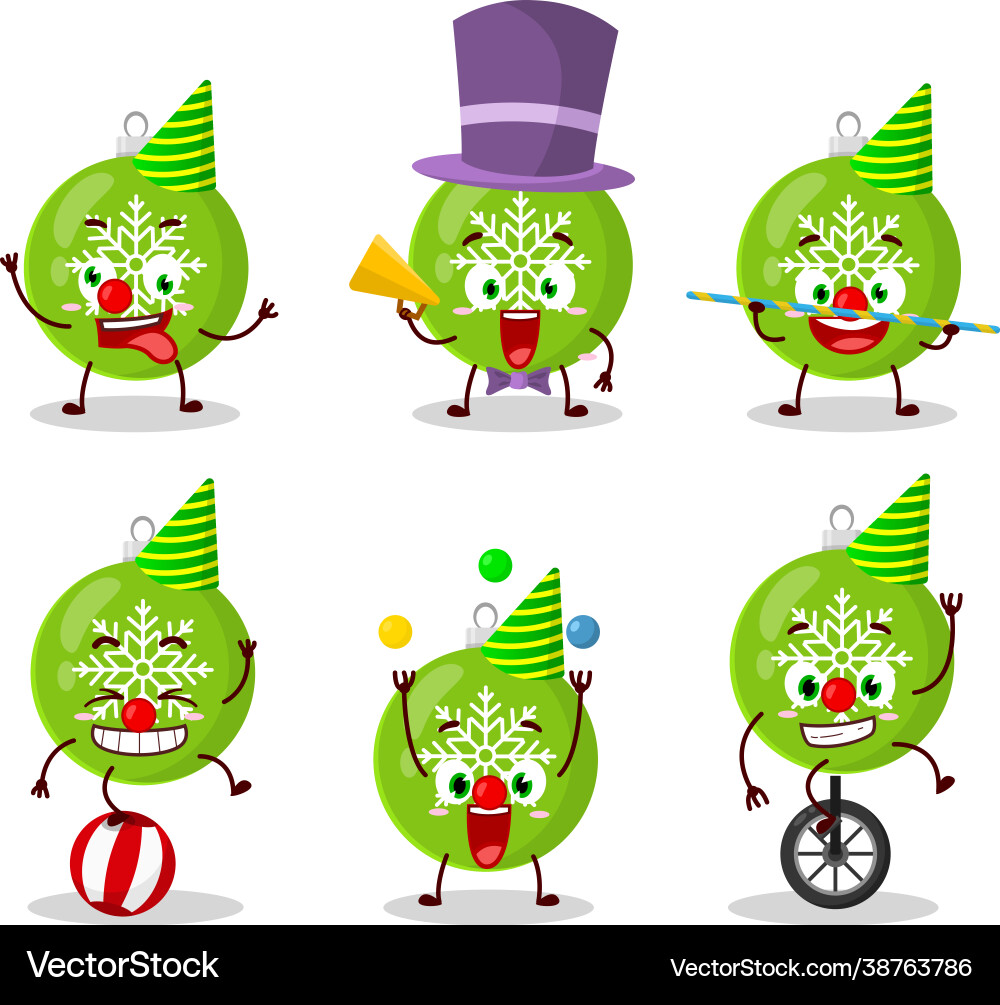 Cartoon Charakter Weihnachten Ball grün Cartoon Charakter Weihnachten Ball grün vektorbild