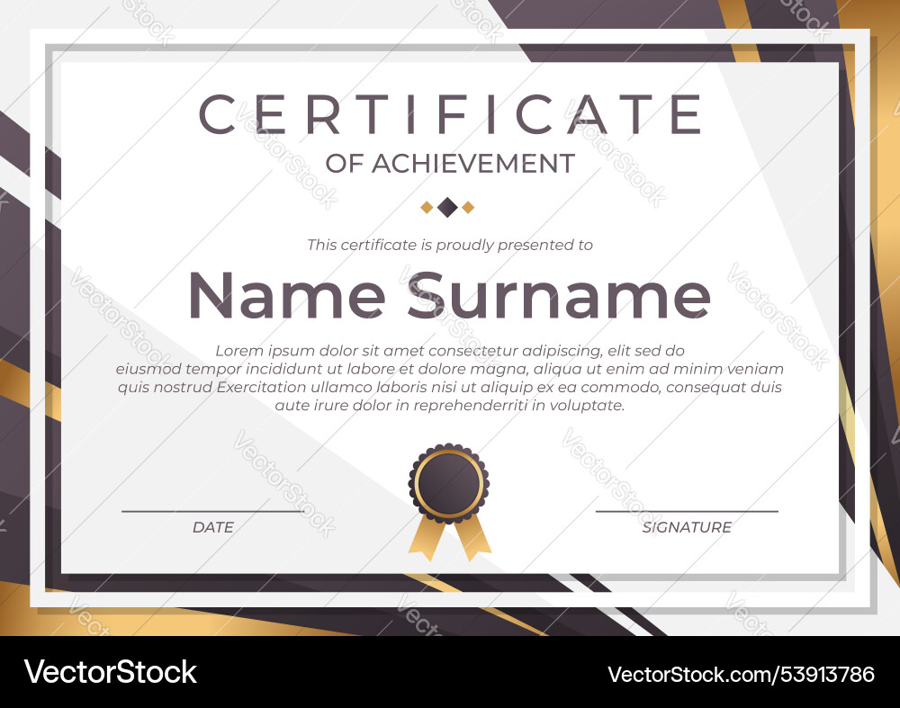 Elegant professional achievement certificate Elegant professional achievement certificate vector image