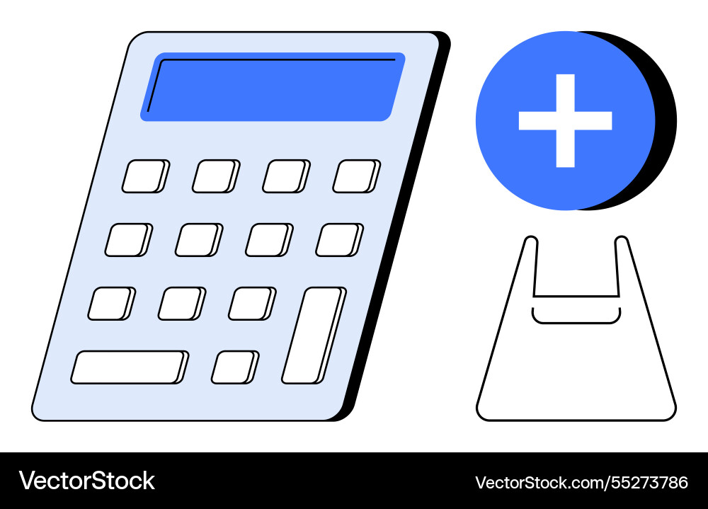 Financial calculation tools calculator add Financial calculation tools calculator add vector image