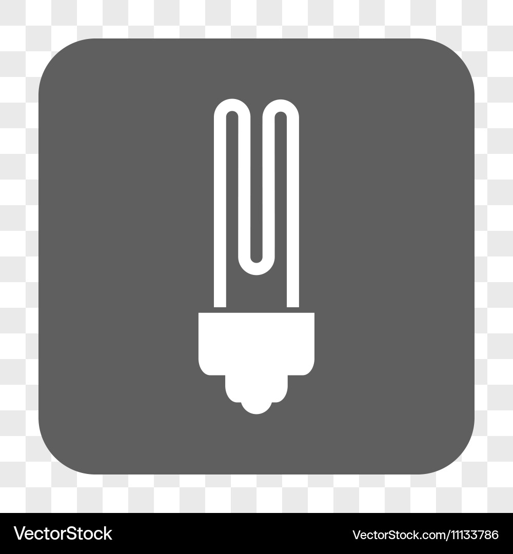 Fluorescent bulb rounded square button vector image