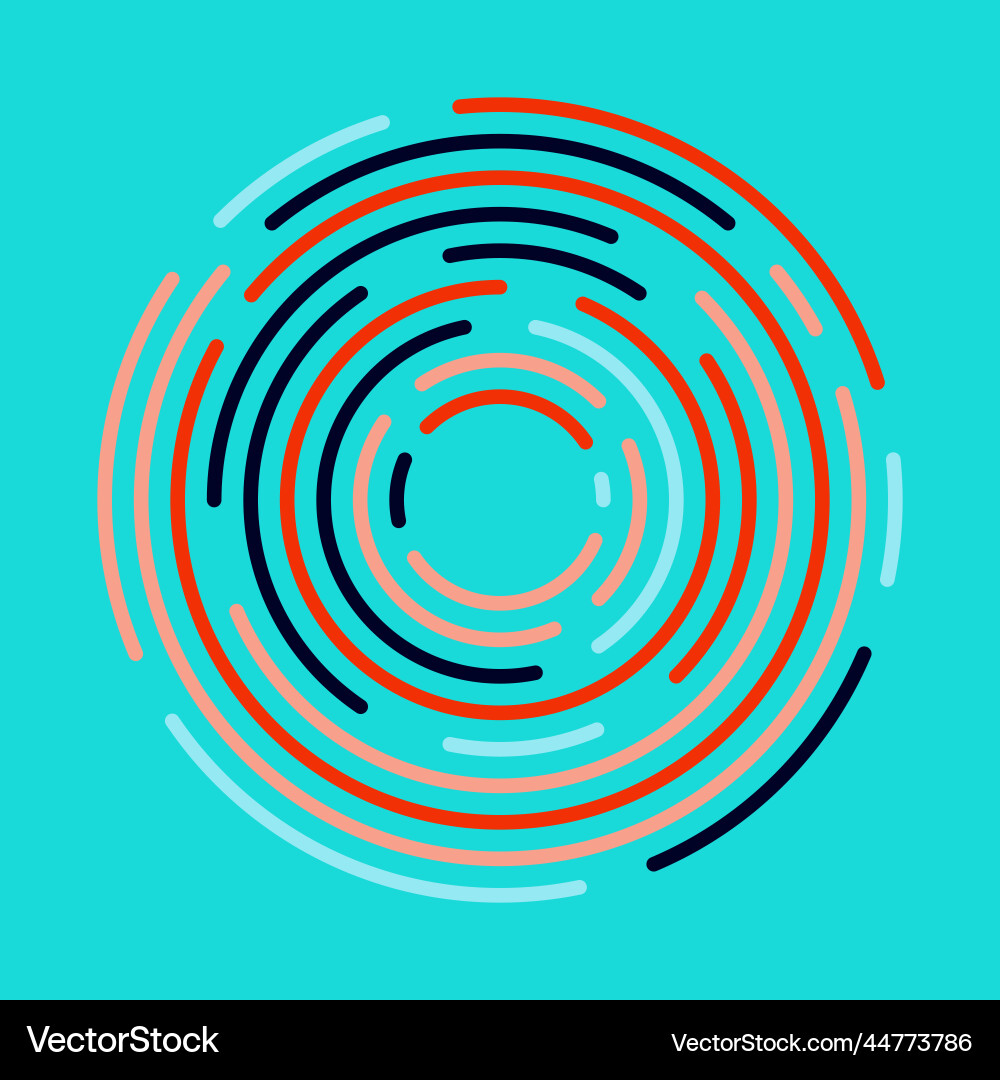 Fun geometry - colorful concentric arcs Fun geometry - colorful concentric arcs vector image