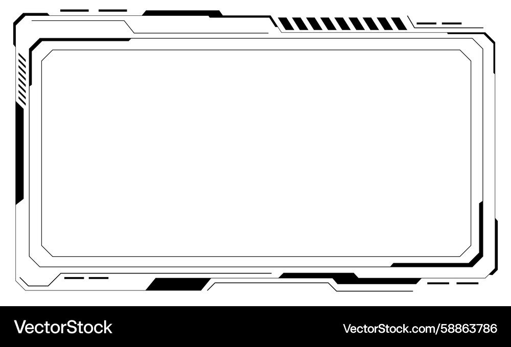 Hud frames black user interface elements design Hud frames black user interface elements design Vector Image