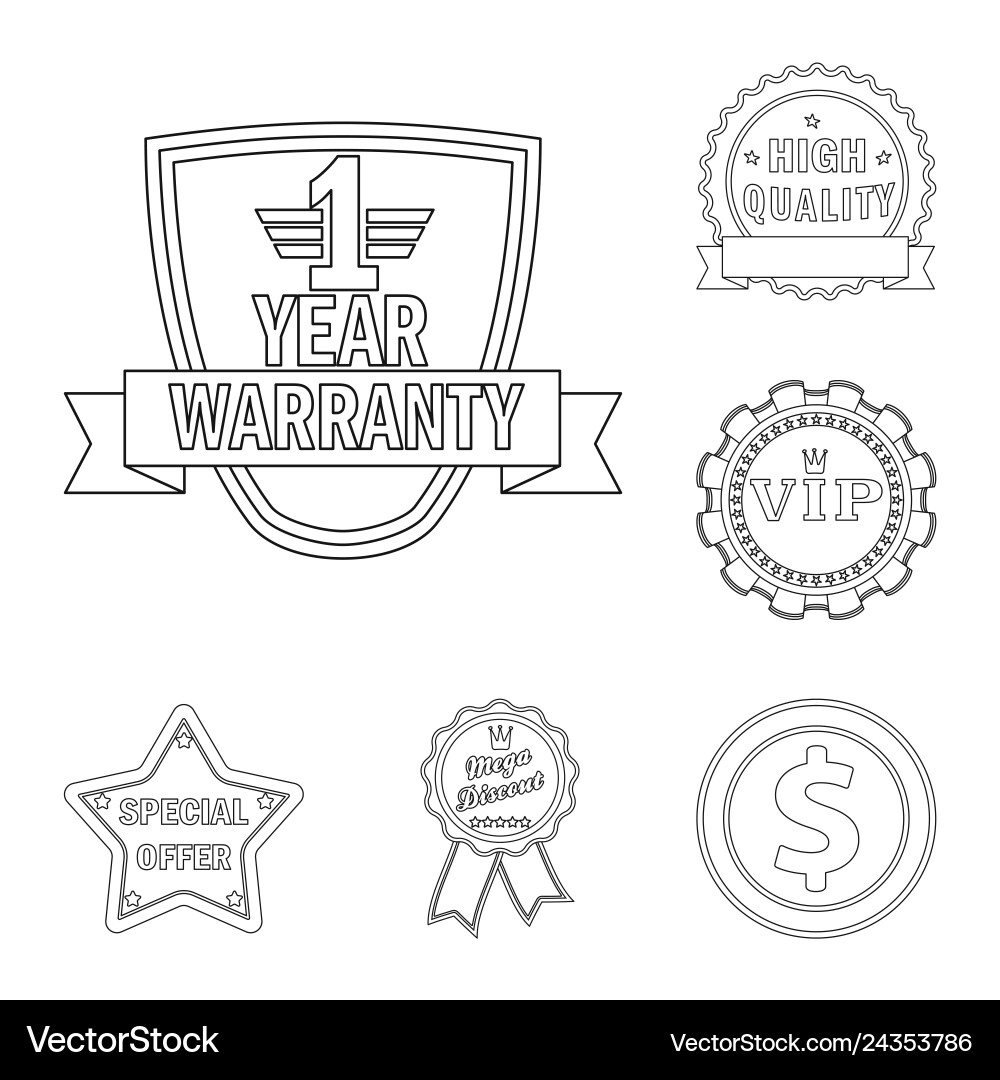 Isolated object of emblem and badge logo set Isolated object of emblem and badge logo set vector image