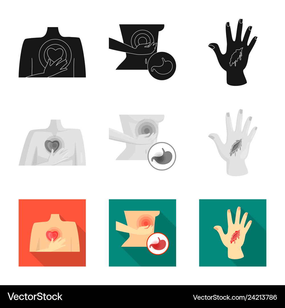 Isolated object of hospital and rendering symbol Isolated object of hospital and rendering symbol vector image