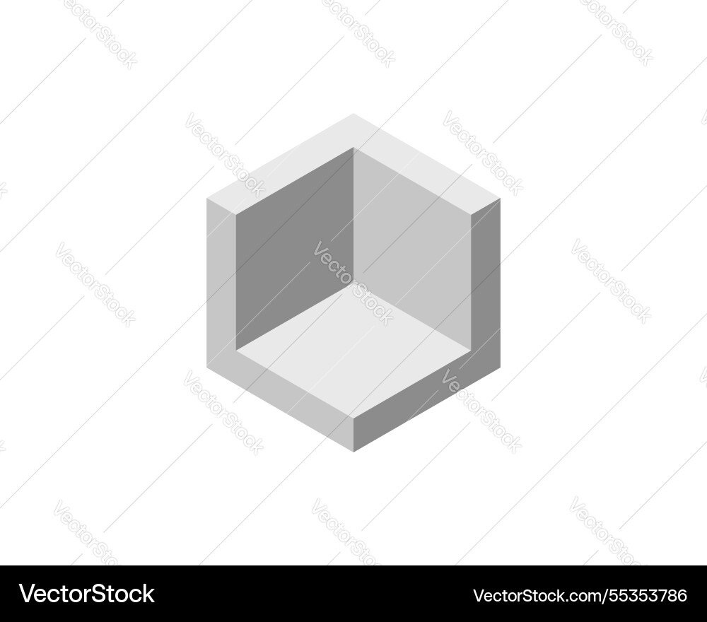 Isometric cube minimalist design open space Isometric cube minimalist design open space vector image